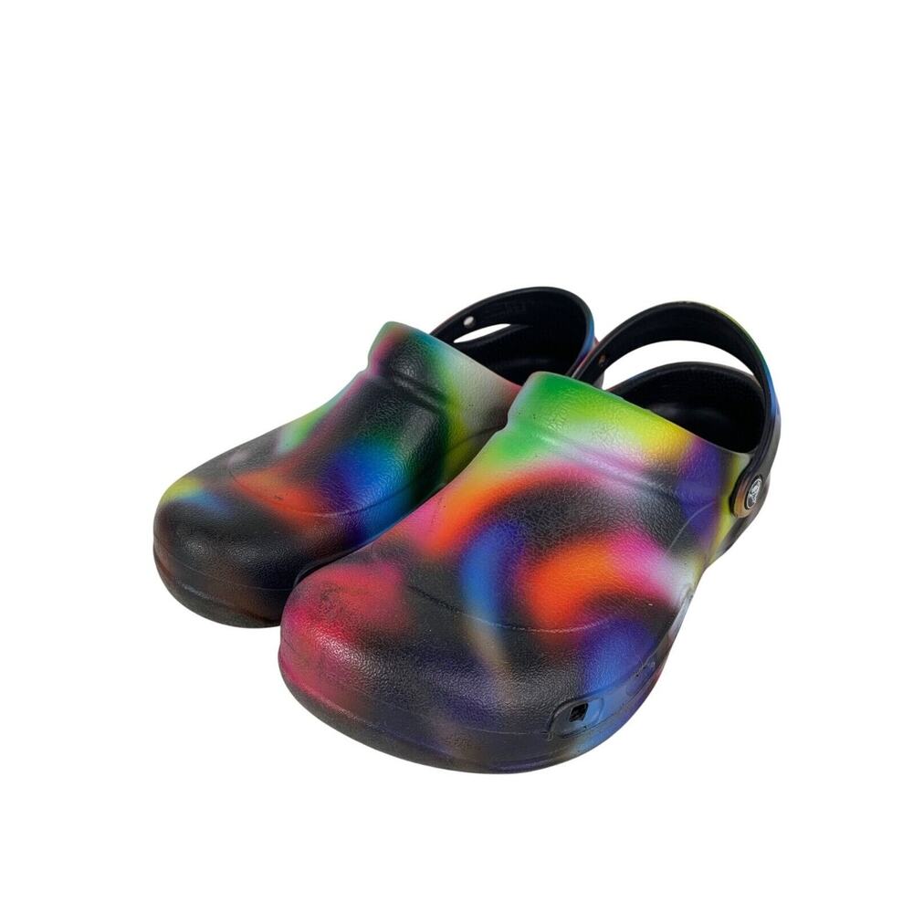 Crocs Classic Clogs Multicolor Graffiti Mens Size 9 Slip On Shoes
